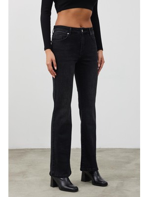 Vena Kadın Emilie Black Bootcut Jean Pantolon