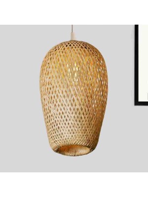 Led Projem Sole Bambu Avize, Rustik Avize, Jüt Avize, Doğal Avize, Bohem Avize Tekli Sarkıt