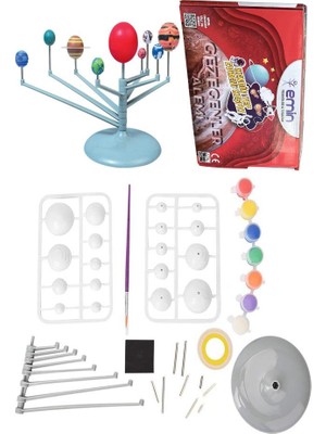 Artlantis Güneş Sistemi Modeli 1 Paket Gezegen Sistemi Boya Fırça Eğitici Maket Deney Seti Plastik Gezegenler Alemi