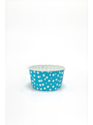 Dolphin Muffin Kek Kapsülü Açık Mavi Puantiye Büyük Boy 50li