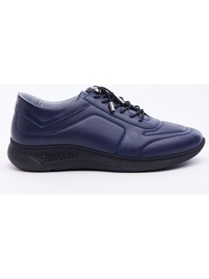 Derinet Deri Lastik Bağcıklı Kadın Casual Ayakkabı 