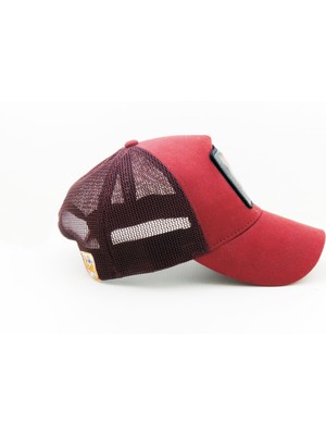 City Goat Trucker (Nakışlı) Bear Logolu Unisex Bordo-Bordo Şapka (Cap)