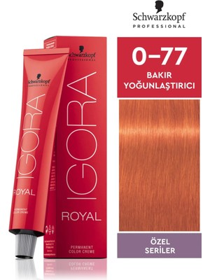 Schwarzkopf Igora Royal Saç Boyası 0-77 Bakır Yoğunlaştırıcı 60 Ml