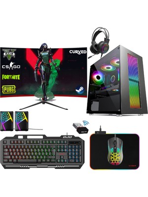 Xaser XSR330 I7 860 16GB Ram 256GB SSD 4gb GT730 Ekran Kartı 24" Curved Oyunucu Tavsiye Sistem