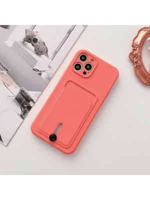 Miscase Apple iPhone 13 Kartlıklı Silikon Kılıf Kamera Korumalı Turuncu