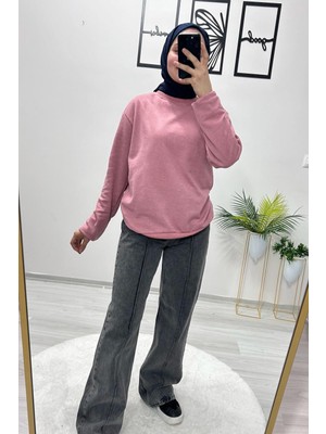 Orwa Official Içi Polarlı Iki Iplik Şardonlu Sweatshirt Pembe