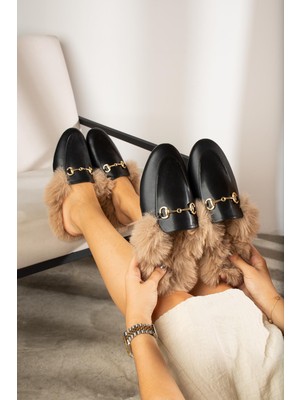 Ligon KADIN SİYAH PELUŞ TERLİK