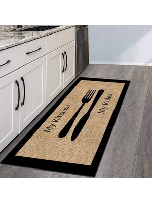 Rovigo Home Dijital Baskı Yıkanabilir Kaymaz Taban Mutfak Halısı RVG2119