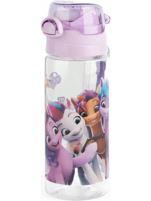 Masho Trend My Little Pony Şeffaf Matara 500ML - Pony Çocuk Suluk - Lisanslı My Little Pony Matara Pipetli Suluk