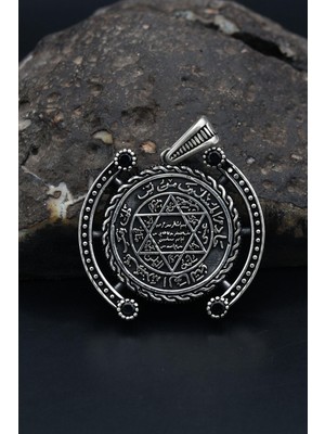 Prestige Gümüş Hz. Süleyman Mührü Kolye Ucu 925 Ayar Gümüş