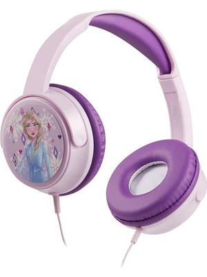 Volkano Kablolu Mikrofonlu Kulaklık Disney Frozen Karlar Ülkesi Anna Elsa Kulaklık Lisanslı DY-6513-FZ2 5 Adet Sticker Ile Birlikte