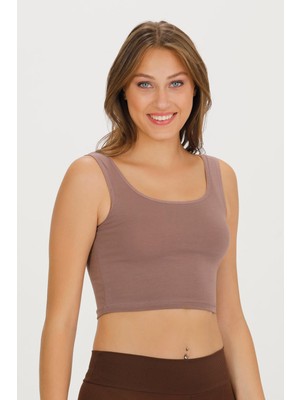 Sensu Kadın Kalın Askılı Crop Büstiyer - CROP130