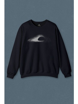 So Cool Lacivert Sweatshirt Kara Delik Uzay Zaman Galaksi Karadelikler Cosmos Kümesi Baskılı Sivit