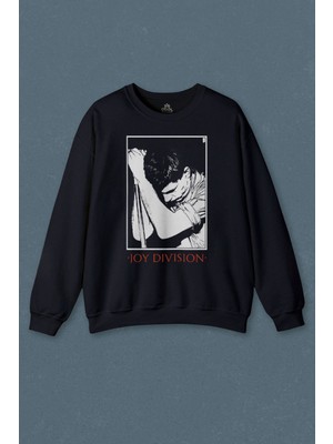 So Cool Lacivert Sweatshirt Joy Division Ian Curtis 90S Rock Punk Uk Baskılı Sweat