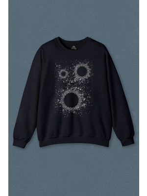So Cool Lacivert Sweatshirt Kara Delik Uzay Zaman Galaksi Karadelikler Cosmos Kümesi Baskılı Swet