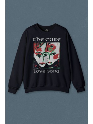 So Cool Lacivert Sweatshirt The Cure Lovesong Love Song Rock Music Band Baskılı Sweat