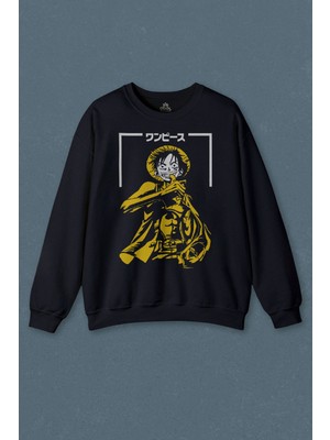So Cool Lacivert Sweatshirt One Piece Anime Dizi Japonca Japanese Wear Baskılı Unisex Sweat