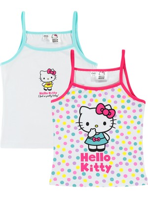 Hello Kitty Kız Çocuk 2'li Atlet Set 2-10 Yaş Beyaz