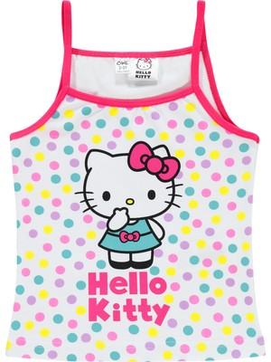 Hello Kitty Kız Çocuk 2'li Atlet Set 2-10 Yaş Beyaz