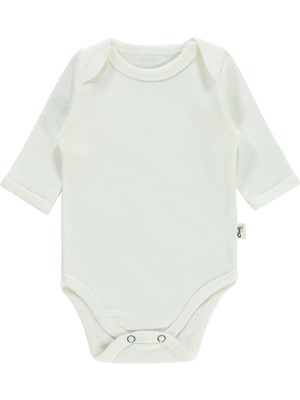 Civil Baby Beyaz Uzun Kollu Bebek Çıtçıtlı Badi 0-1 Ay %100 Pamuklu Konfor
