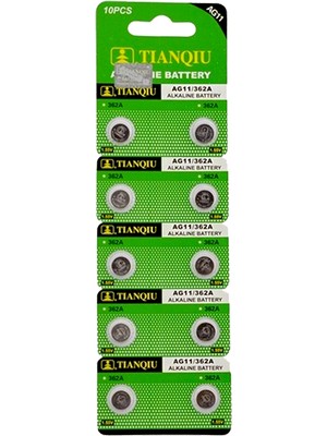 Tıanqıu Ag-11 Alkalin LR721H/362A Düğme Pil (10'lu Paket)*oxford