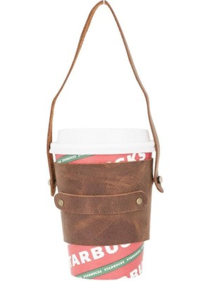 Bouletta Deri Bardak/kupa Kılıfı - Taba