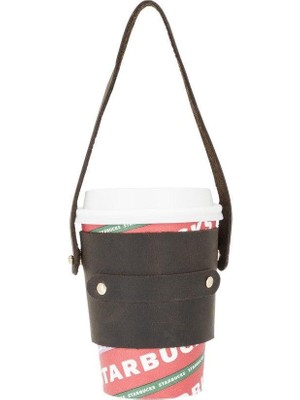 Bouletta Deri Bardak/kupa Kılıfı - Kahverengi