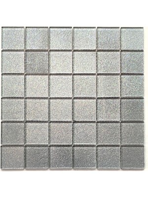 MozaiKristaL Mutfak Tezgah Alnı ve Iç Dekorasyon Için, 48X48 Mm, 30X30 Cm. Gümüş  Kristal Mozaik. ( 1 Koli = 11 File Karo = 1 m2 Fiyatıdır )