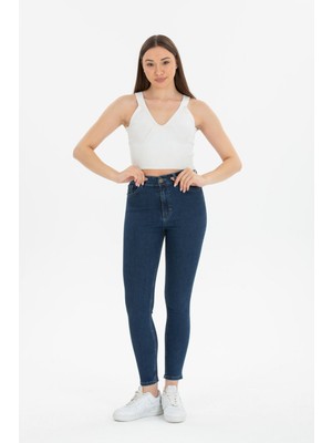 Jeany Jeans Lily Yüksek Bel Dar Paça Jeans Denim Kot Pantolon 33 - Lacivert