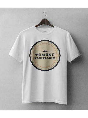 Buzagi Tümünü Yanıtladım Oversize Kalıp Dijital Baskılı Beyaz Tişört