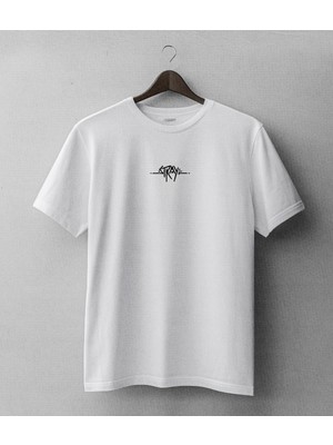 Buzagi Stray Oversize Kalıp Dijital Baskılı Beyaz Tişört