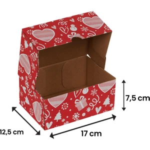 17X12,5X7,5-25 Adet  Kalpli - Baskılı Hediye Karton Kutusu