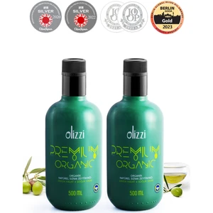 Premium Organik Natürel Sızma Erken Hasat Soğuk Sıkım Zeytinyağı Ödüllü 500 ML X 2 Adet