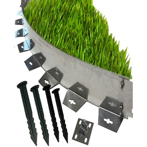 Lux Garden Esnek Kıvrılabilir Metal Galvaniz Çim Ayırıcı 20 M 10 x 2 M Çim Sınırlayıcı Çim Ayracı Çim Ayırıcı