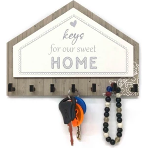 Gri Kahverengi Üçgen Keys For Home Askı Anahtarlık Dekor