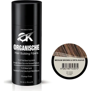 Hair Building Fibers 50 gr Orta Kahve  Saç Tozu