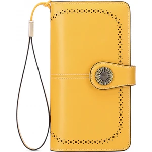 Kadın Cüzdan Yumuşak Deri Tasarımcı Üç Katlı Çoklu Kart Düzenleyici Kadın Clutch, Büyük, Kartlıklı Cüzdan (Mango Sarı) (Yurt Dışından)