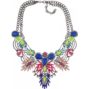 Bayanlar Kolye Renkli Taş Taç Yaprağı Kolye Püskül Köprücük Kemiği Zinciri Giyim Aksesuarları Kadın (Renkli) (Yurt Dışından)