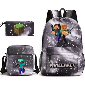 Minecraft Genç Öğrenci Okul Çantası Bilgisayar Dizüstü Sırt Çantası Seyahat Çantası (Yurt Dışından)