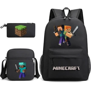 Minecraft Genç Öğrenci Okul Çantası Bilgisayar Dizüstü Sırt Çantası Seyahat Çantası (Yurt Dışından)
