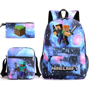 Minecraft Genç Öğrenci Okul Çantası Bilgisayar Dizüstü Sırt Çantası Seyahat Çantası (Yurt Dışından)
