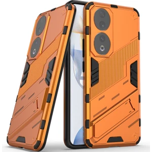 Honor 90 Için Sert Pc Tpu Hibrit Düşme Önleyici Stand Telefon Kılıfı - Turuncu (Yurt Dışından)