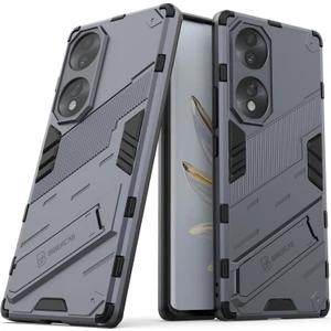 Honor 70 Için Sert Pc Tpu Hibrit Düşme Önleyici Stand Telefon Kılıfı - Gri (Yurt Dışından)