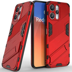 Xiaomi Redmi 12 /note 12R/POCO M6 Pro 5g Için Sert Pc Tpu Hibrit Düşme Önleyici Stand Telefon Kılıfı - Kırmızı (Yurt Dışından)