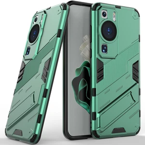 Huawei P60 / P60 Pro Için Sert Pc Tpu Hibrit Düşme Önleyici Stand Telefon Kılıfı - Yeşil (Yurt Dışından)