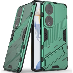 Honor 90 Için Sert Pc Tpu Hibrit Düşme Önleyici Stand Telefon Kılıfı - Yeşil (Yurt Dışından)