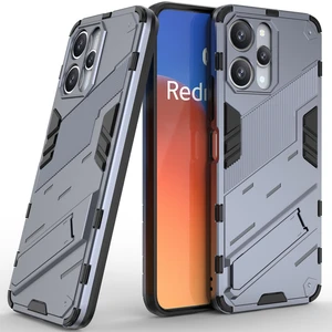 Xiaomi Redmi 12 /note 12R/POCO M6 Pro 5g Için Sert Pc Tpu Hibrit Düşme Önleyici Stand Telefon Kılıfı - Gri (Yurt Dışından)