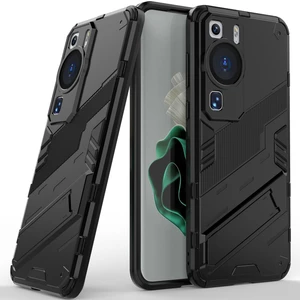 Huawei P60 / P60 Pro Için Sert Pc Tpu Hibrit Düşme Önleyici Stand Telefon Kılıfı - Siyah (Yurt Dışından)