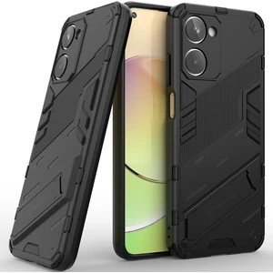Realme 10 4g Için Sert Pc Tpu Hibrit Düşme Önleyici Stand Telefon Kılıfı - Siyah (Yurt Dışından)