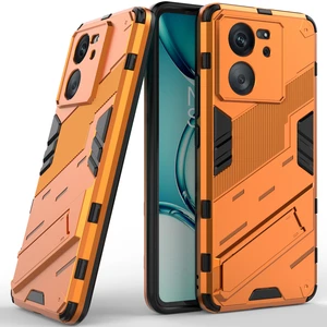 Xiaomi 13T/13T Pro/redmi K60 Ultra Için Sert Pc Tpu Hibrit Düşme Önleyici Stand Telefon Kılıfı - Turuncu (Yurt Dışından)